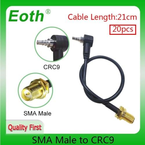 Wholesale 20pcs SMA Male to CRC9 male Connector RG316 Coaxial Extension Cable Pigtail 20cm Antenna Adapter for Huawei Modem