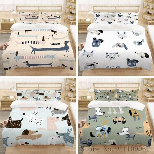 Cartoon Animal 3D Print Bedding Set Children Bedroom Decoration Large Size Quilt Cover and Pillowcase Bedclothes Home Textiles