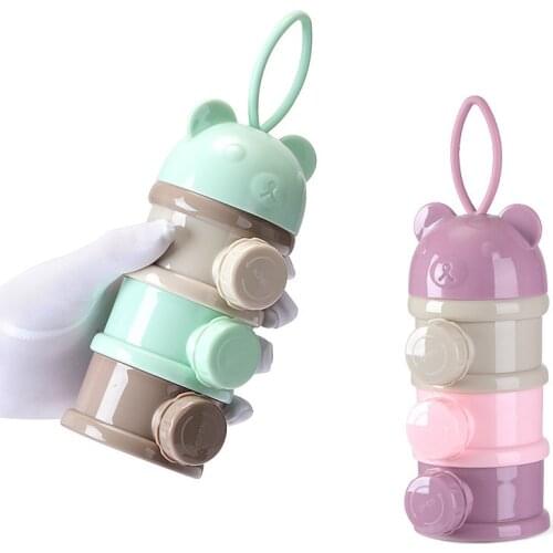 3 / 4 layers PP Baby Food Storage Cereal Snack Box Milk Boxes Toddle Cartoon Milk Container Portable Food Box for Kids Feeding