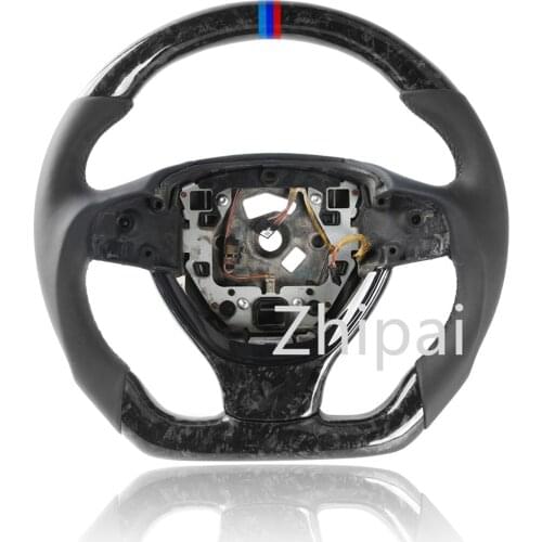 Carbon fiber steering wheel Perforated leather For BMW 5 6 7 Series F10 F18 without Shifter paddle position 520d