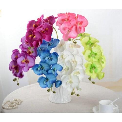 Beautiful DIY Phalaenopsis Artificial Butterfly Orchid Silk Flower Bouquet Wedding Home Living Room Decoration 20pcs/lot