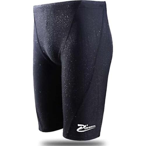 Men Swimwear Professional Swimming Pants Men Competitive Polyester Trunks Sexy Swimwear Imitation Shark Skin Elastic Swimsuit