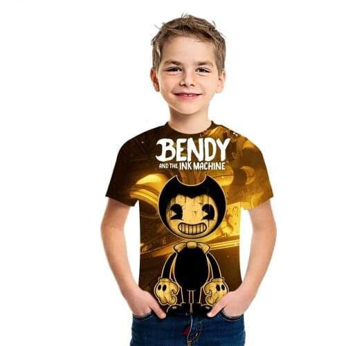 Summer Individual ink painting new 3D digital printing childrens T-shirt European and American oversize T-shirt boys and girls