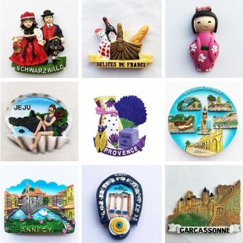 Fridge Magnet Souvenir Spain France Turkey Japan Germany Colombia Collection Refrigerator Sticker City Travel Decor Scenic Gift