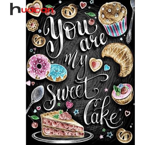 Huacan 5D DIY Diamond Mosaic Blackboard drawing Kit Full Square Diamond Embroidery Painting Home Decor Rhinestone Pictures Gift