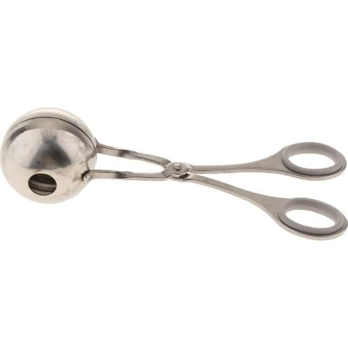 Stainless Steel Non-Stick Meat Baller, Meatball Maker Ice Cream Tong, Cookie Dough Scoop for Home Kitchen, Sliver