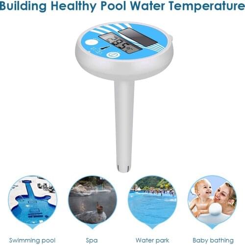 Floating Digital Thermometer Solar Powered Thermometer Pond Tub LCD Display Waterproof Temperature Meter Indoor & Outdoor Pool
