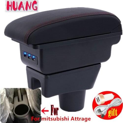 For mitsubishi space star armrest box Interior Parts special Retrofit parts Car Armrest Center Storage box with USB LED light