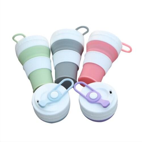 450ml Portable Traveling Foldable Water Cup Silicone Tea Coffee Cup Travel Mug Ourdoor Drinking Tools Random Color