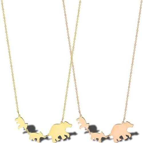 RIR MAMA Bear Necklace Best Mama Pendant Necklace Animal Bear Mama with Her Baby Necklaces The Best MOTHERS DAY Gift