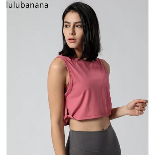 YOGA Crop Tops Workout Tops Loose Sleeveless Cropped Muscle Tank Shirts Gym Exercise Clothes for Women