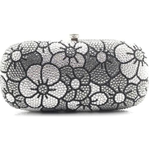 XIYUAN BRAND Luxury femme pochette bags Diamonds damen Evening Bags Crystal Clutch bags lady purse Bling soiree handbags grey