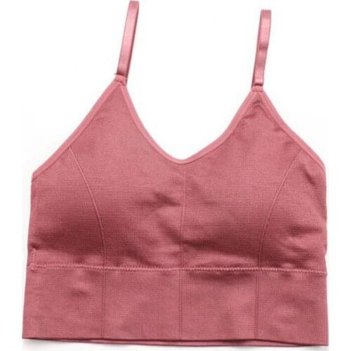 Women Tank Top Beauty Back Bra Wrapped Chest High-elastic Camisole Detachable Chest Pad