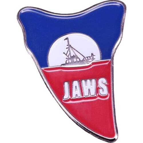 Jaws lapel pin unique bigger boat design movie fans wonderful collection