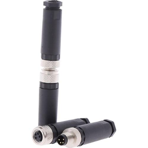 1Pcs M8 Sensor Connector Waterproof Male&female Plug Straight Angle Screw Threaded Coupling 3pin 4 Pin