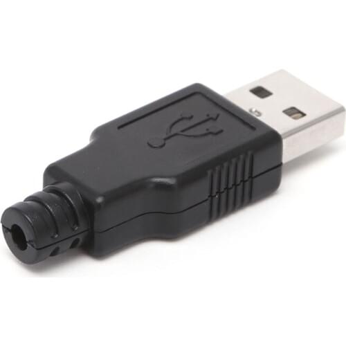 10Sets DIY USB 2.0 Type A Male USB 4 Pin Plug Socket Connector w/Plastic Cover