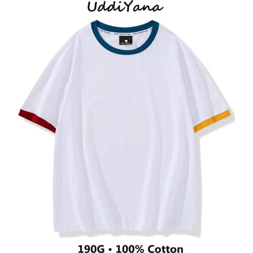 2021 Summer Fashion 100% Cotton Womens Oversized T Shirt Y2K Top Tees Mens Short Sleeve T Shirt Basic Clothing For Teenagers