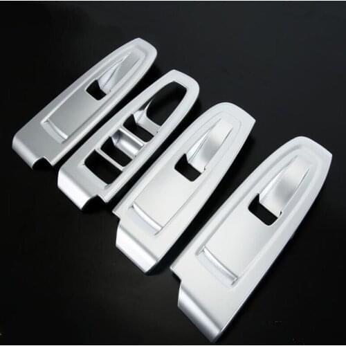 4PCS Matte Silver ABS Chrome Car Interior Door Window Lift Glass Switch Buttons Cover Molding For SUBARU XV 2018 Car Styling