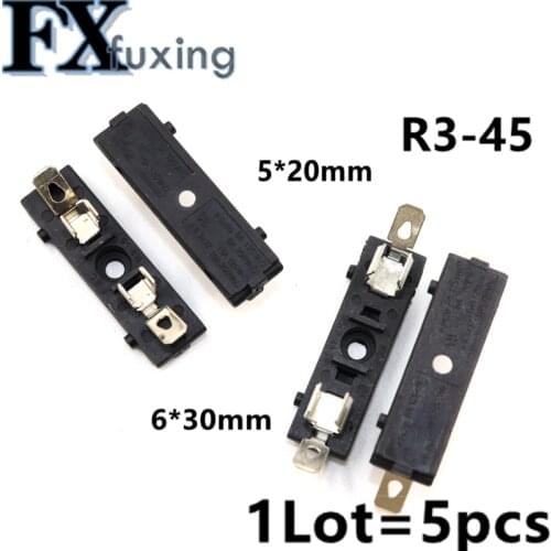 5pcs R3-45A Taiwan SCI Fuse Holder PBT 6*30mm 15A 125V (UL flame:94V-0) 8A 250V 5*20mm Fuseboxe inside 6*30 mm 10A 250V Hot NEW