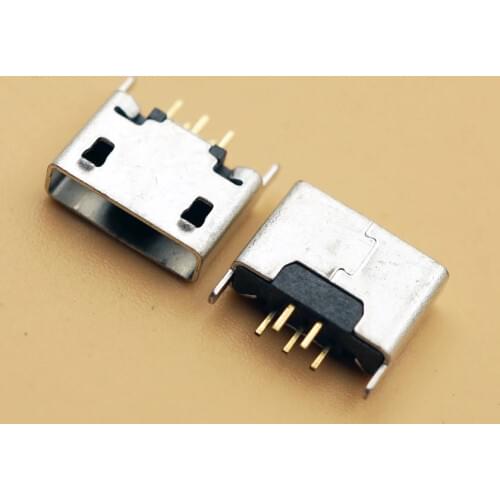 Smonisia 50pcs MK5P Micro USB AB Type Socket 180Degree Vertical Type Micro USB Jack