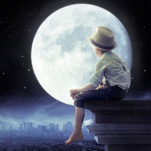 Evershine Diamond Embroidery Boy Cross Stitch Full Square Round Diamond Painting Moon Landscape Mosaic 5D DIY Handicraft