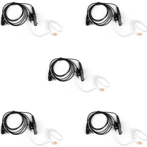 Artudatech 5pcs Covert Acoustic Tube Headset PTT Mic For YAESU Vertex VX820 VX821 VX824 VX 820 821 824
