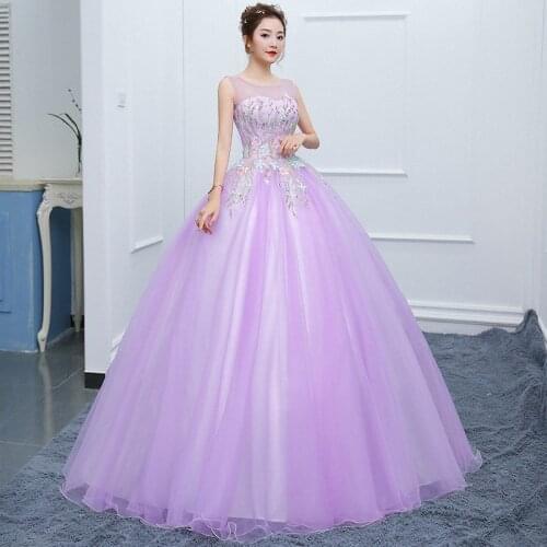 Quinceanera Dresses Vestidos De 15 Sweet 16 Dress Ball Gown Flower Women Puffy Dresses For Prom Lavendar Color Dresses Prom 2021