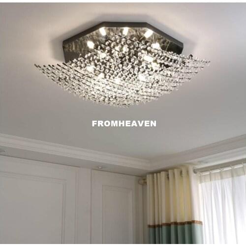Free Shipping Modern Crystal Ceiling Lamp L60cm AC Creative Design Home Decoration LED Lighting Fixtures LED Lustres De Cristal
