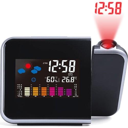 Projection LED Alarm Clock Digital Date Snooze Function Weather Thermometer Humidity Backlight Projector Desk Table Led Clock