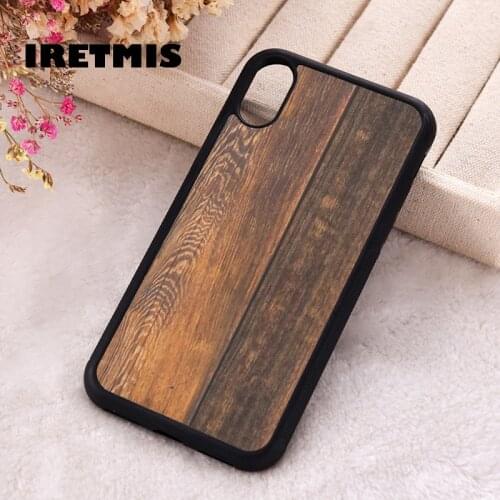 Iretmis 5 5S SE 2020 Phone Cover Case for iPhone 6 6S 7 8 Plus X Xs XR 11 12 Mini Pro Max Silicone TPU Old wood texture