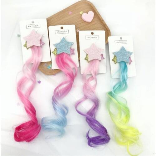 Baby Sequins Star Pattern Hairpins Cute Colorful Wig Barrettes Pentagram Hairclip air Clips & Pins for Girls Kids Headwear