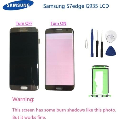 For Samsung Galaxy S7 edge G935F G935A G935FD Burn-in shadow lcd display with touch screen Digitizer 5.5'' Super AMOLED