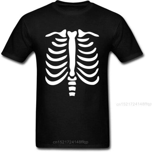 Skeleton Ribs T Shirts Men TShirt Normal T-shirt Fall 100% Cotton Round Neck Adult Party Tops & Tees Classic Clothes Funny