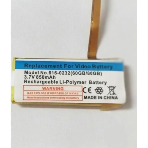 ISUN 10pcs/lot 850mAh internal polymer battery replacement for ipod 6th gen classic 160gb thick or 5th gen video 60gb 80gb