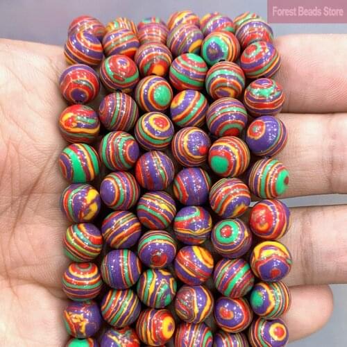 Red Lace Malachite Round Beads Synthetic Stone DIY Bracelet Necklace Accessories for Jewelry Making 15" Strand 4 6 8 10 12MM