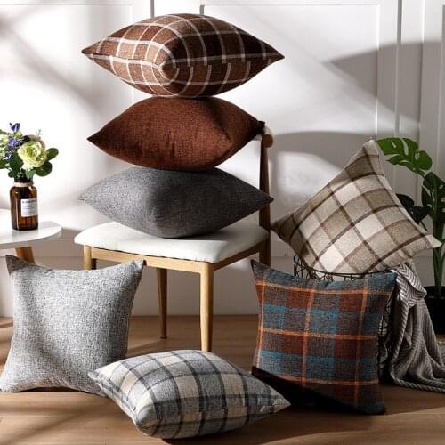 Linen art cotton hemp pillowcase plain car sofa cushion cover Solid color office simple pillowcase decorate 45x45 40x40 30x50