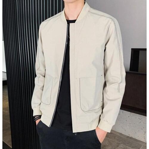 Jacket mens jacket trend mens handsome stand-up collar casual jacket