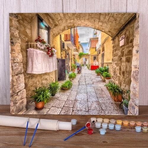 Landscape DIY Paint By Numbers Package Acrylic Paints 50*70 Canvas Painting Wall Decoration For Kids For Drawing Handicraft