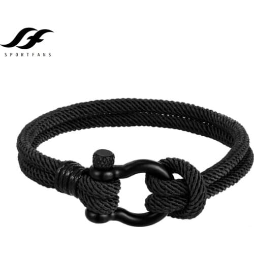 Outdoor Mulitifunction Camping Parachute cord Survival Anchor Braceletwith Black Stainless Steel Sport Buckle for Men Women