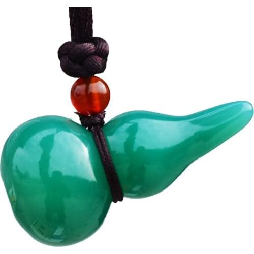 Drop Shipping Women Agate Necklace Pendant Red Green White Gourd Chalcedony Pendant Gift for Female Fine Jewerly Free Rope