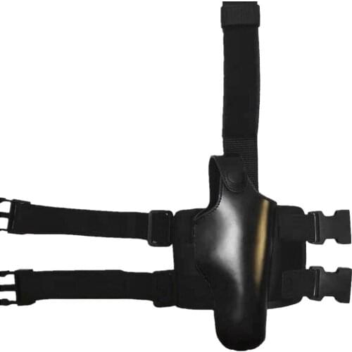 Adjustable outdoor hunting tactical universal 92 style leather thigh invisible holster