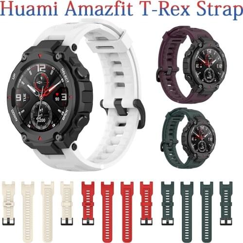 Sport Watchband Strap For Xiaomi Amazfit T-Rex Strap Double Color Silicone Replacement Wristband For Huami Amazfit T-Rex Watch