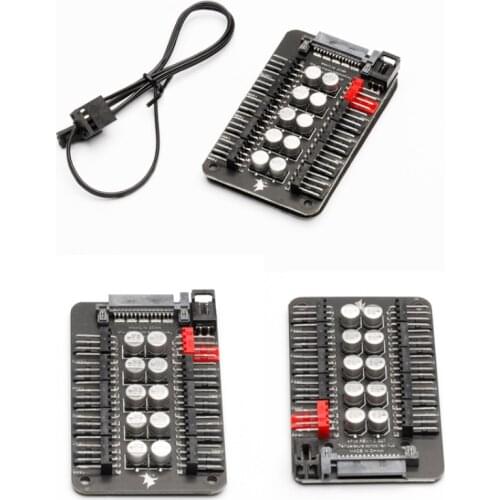 RGB PWM Fan HUB 5V 3PIN/12V 4PIN PWM Cooler Fan HUB Splitter SATA/4D Power Supply LED Strip Light Adapter Controller