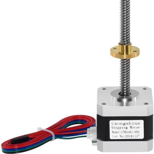 Usongshine Nema17 stepper motor 17HS4401 with T8 screw lead 8mm 300mm/400mm 42 motor 42BYGH motor with screw 3D Printer parts