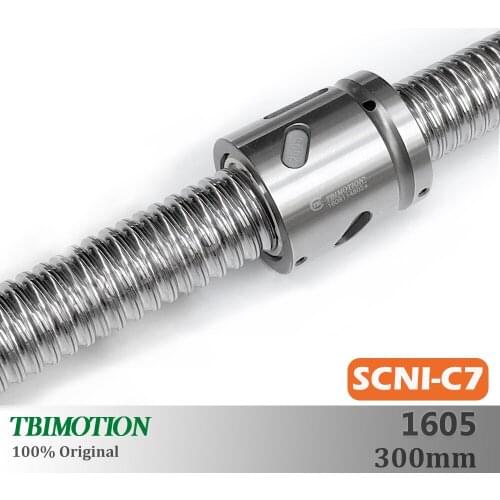 TBI Motion SCNI1605 C7 Ball Screw Ball Nut Lead 5mm 300mm High Precision CNC parts accessories Professional end machining thread