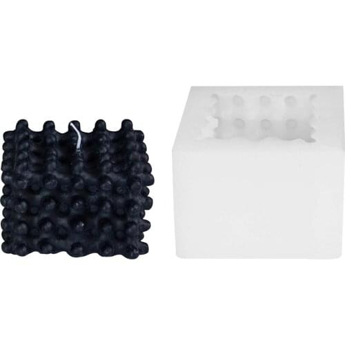 Silicone Candle Mould 3D Cube Square Bubble DIY Non-stick Kitchen Dessert Cake Tray Oven Safe Cake Molds