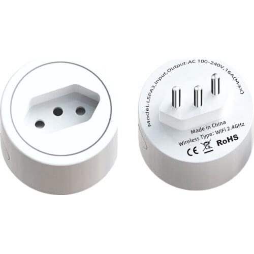 Tuya WiFi BR Smart Plug 16A Adapter Wireless Remote Voice Control Power Monitor Timer Socket For Google Home Alexa