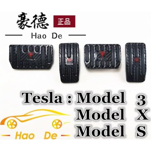 Tesla Model 3 X S Carbon fiber Car Accelerator Brake Pedal Foot Pedal Cover Pads For Tesla model 3 model X model S