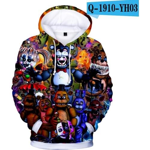 Oversized hoodie Childrens Sweatshirt Five Hoodies For FNAF Costume Teens Anime clothes manga hoody
