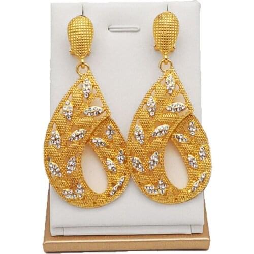 Gold earrings for women aretes de mujer modernos 2018 nigerian statement earrings for girl